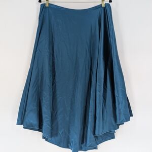 Trac Green Asymmetrical Maxi Skirt for Casual‎ Wear